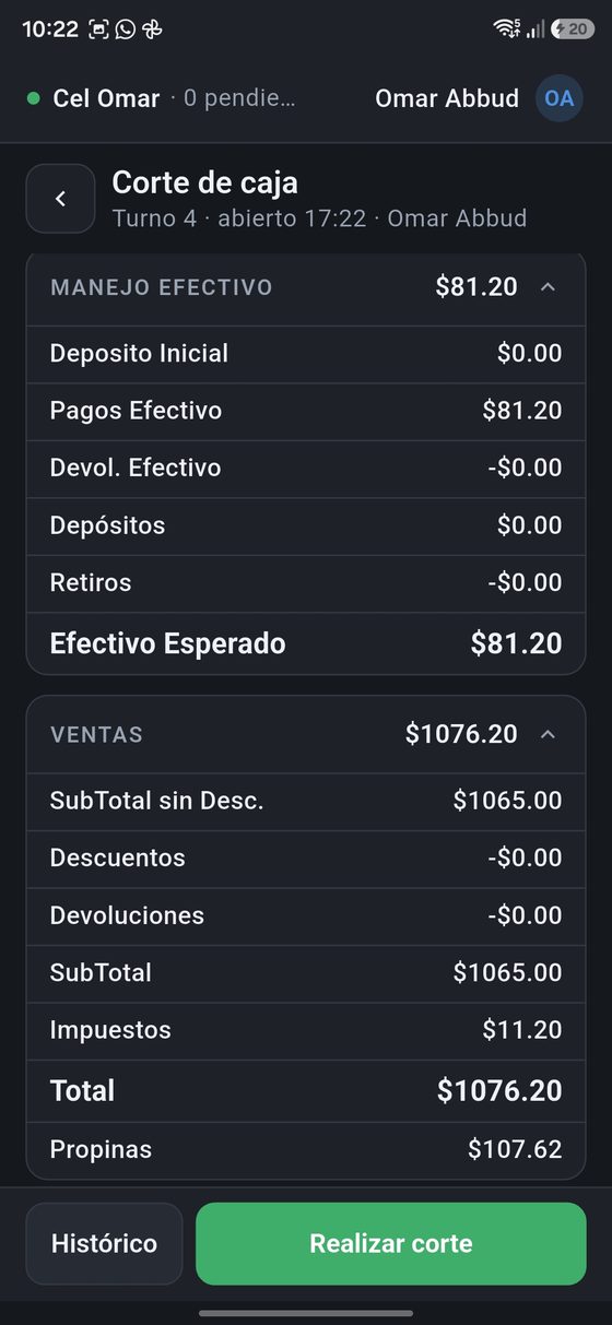 MySoftware POS: Corte de caja