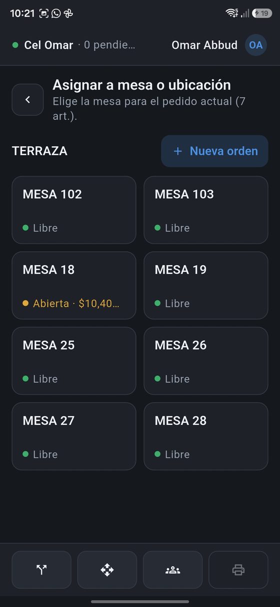 MySoftware POS: Mesas por área, con estado