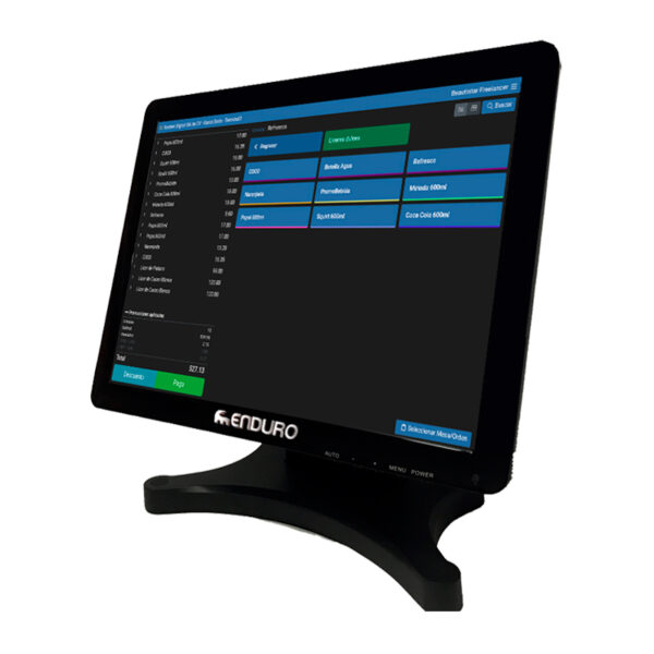 Monitor 15" LCD Tactil Negro HDMI y VGA Touchscreen Con Base Metal - Image 3