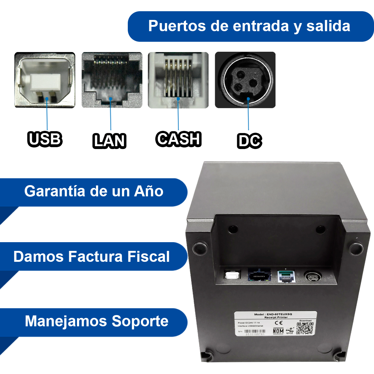 Impresora Recibos 80mm Usb Red Ethernet Miniprinter Tickets Negro - Image 2